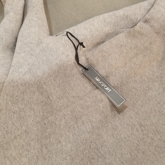 Max Sport Women Maxi Open Front Cardigan  Size L Gray Heather Abalone - Picture 8 of 12